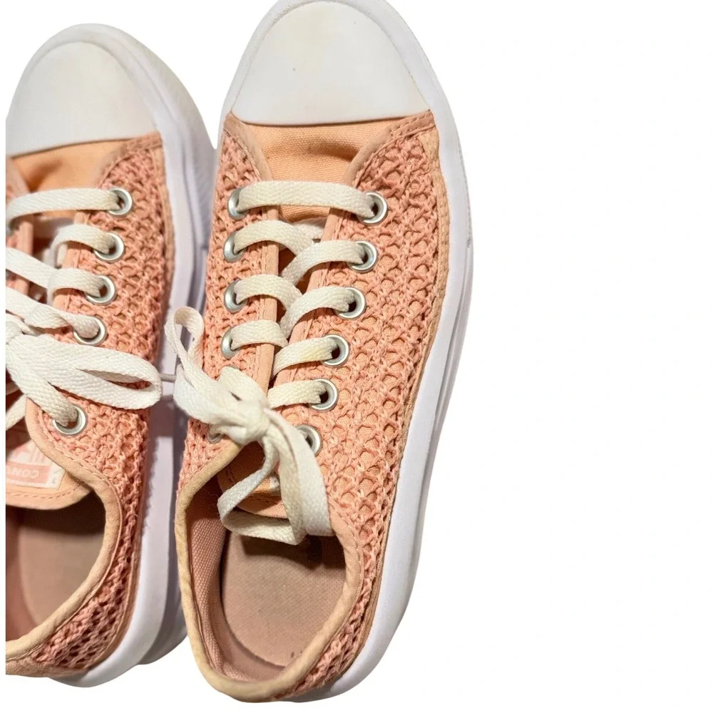 Converse Chuck Taylor All Star Move Peach Crochet Platform Sneakers A08740C 4.5Y